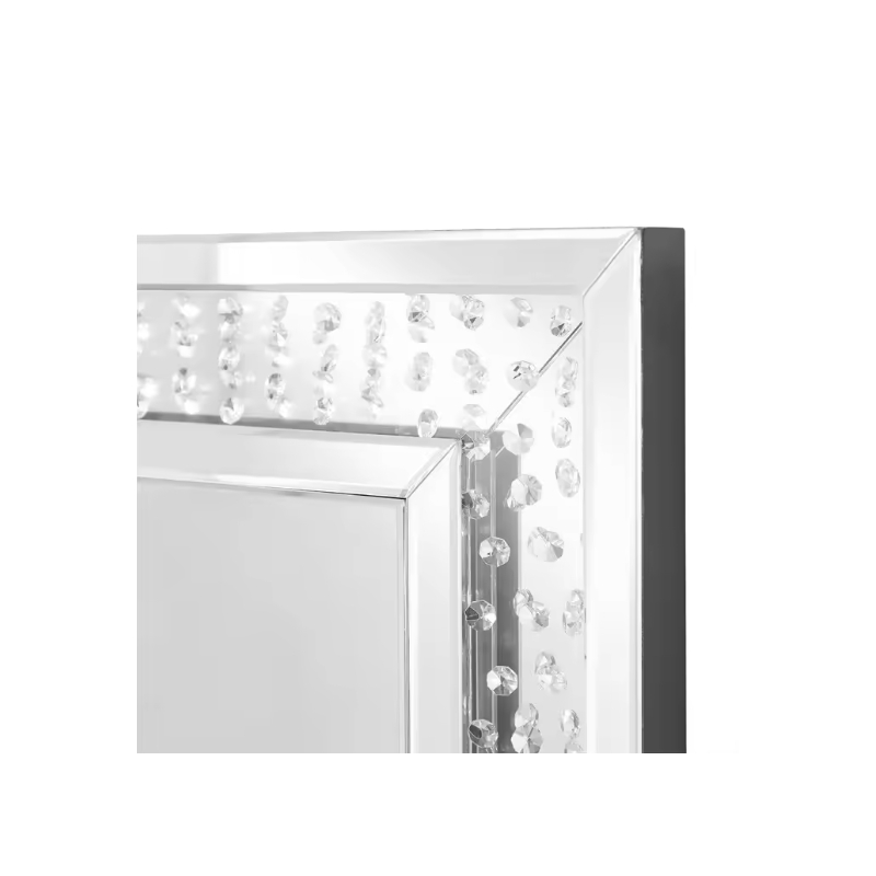 Diamond Setting Rectangle Wall Mirror For Living Room